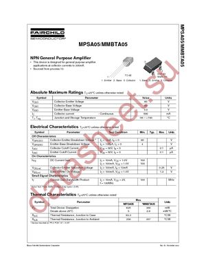 MPSA05 datasheet  